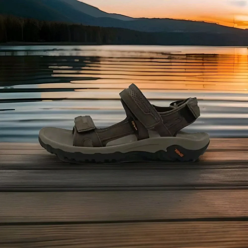 MENS TEVA HUDSON‎ HIKING SANDAL BUNGEE CORD SUEDE WATER SPORTS STRAPS Sz 9